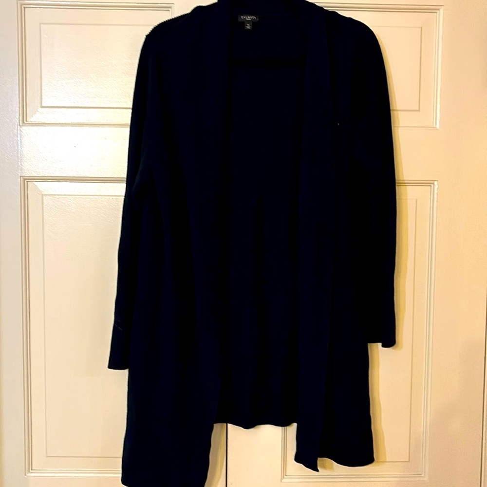 Talbots, 1X, navy blue, cardigan sweater